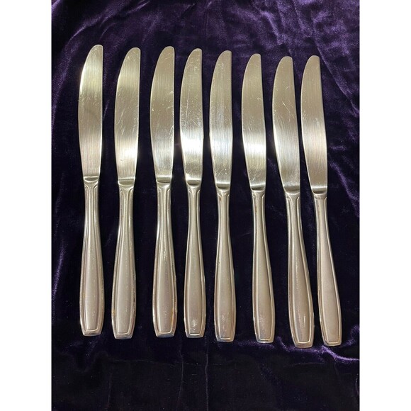 ONEIDA Bristol Everdale Stainless Silver 9-1/2” Knives 8 Pcs Discontinued - Picture 2 of 4